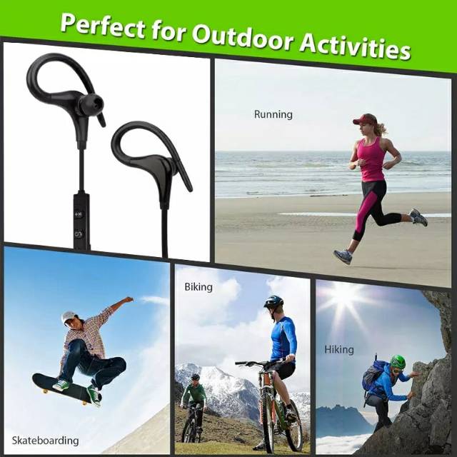 Overfly Bluetooth Headset Nirkabel Sport Earphone Bluetooth 4.1 Headphone dengan MIC