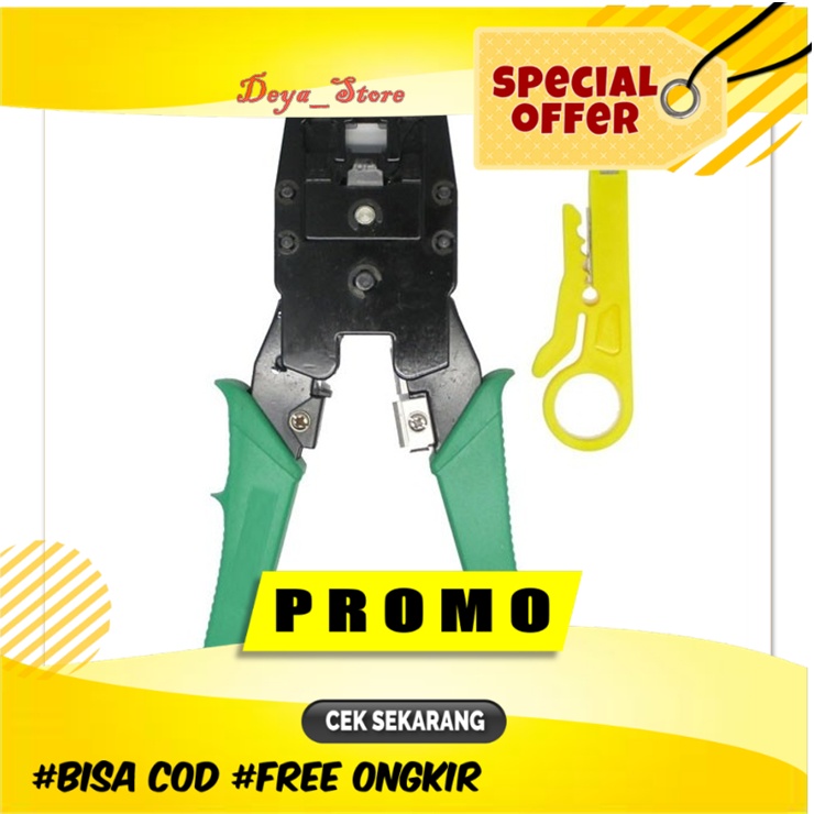 Tang Krimping RJ 45 Anti Gagal Lan Cat 6 Original Tekiro Crimping Tool Cat 5 dan 6 RJ45 Tool Tang Se