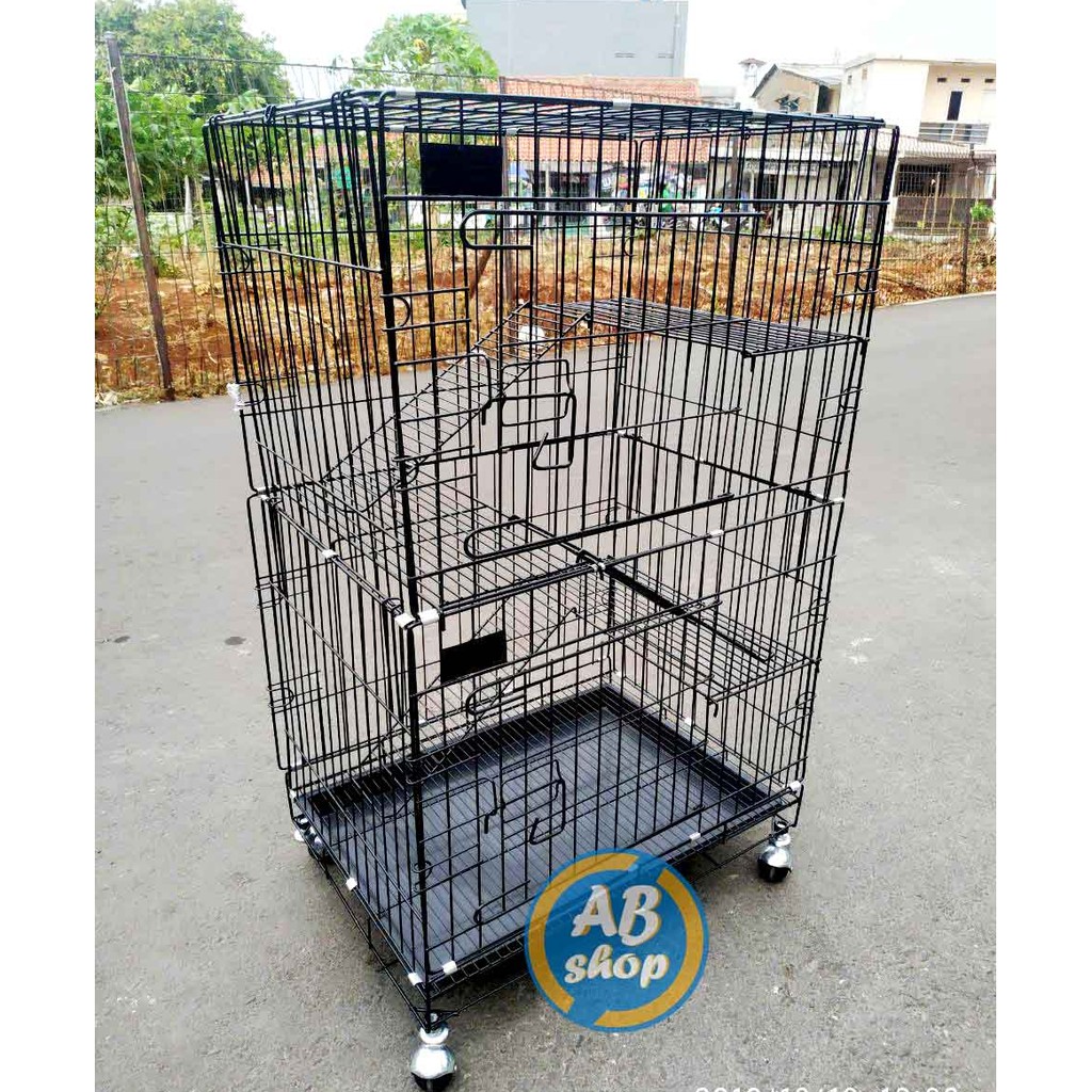 Kandang Kucing Tingkat 3 Size L 60x42x90cm (02S)