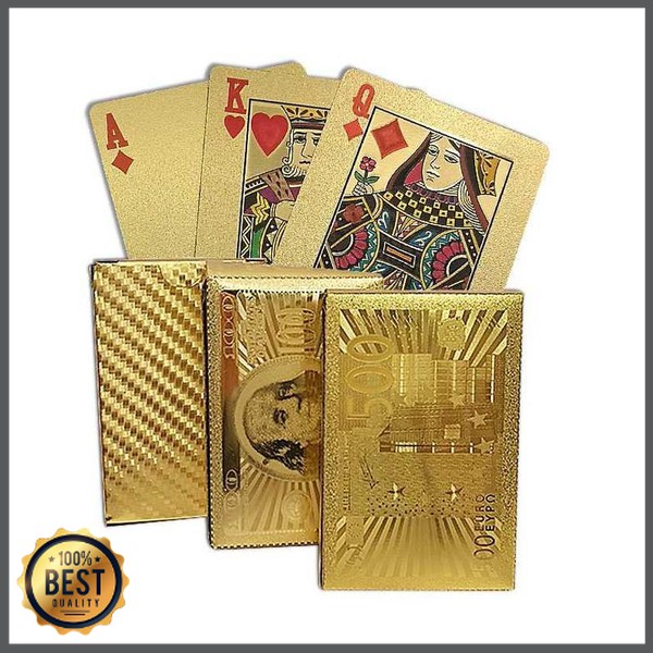 TG-MA047 Kartu Remi Poker Lapisan Gold Foil - THKK9273A