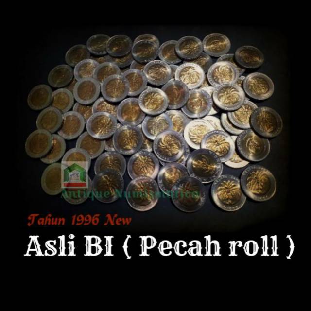KOIN INDONESIA 1000 RUPIAH 1996 UNC LUSTRE PECAH ROLL 1 KEPING KOIN SAWIT BIMETAL