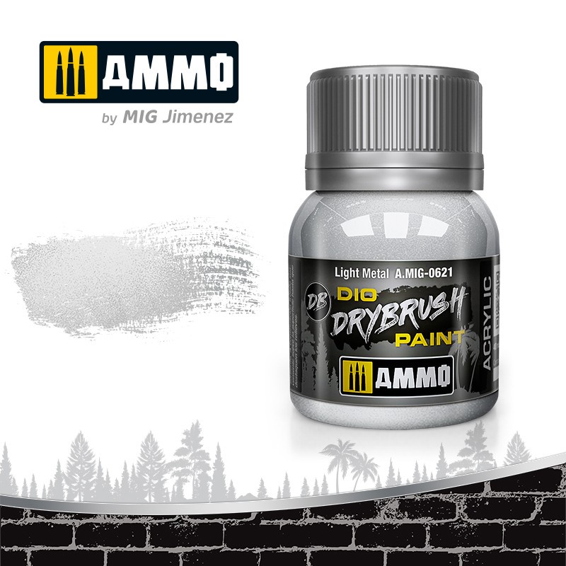 

AMIG0621 Drybrush : Light Metal (40ml jar) Ammo Mig