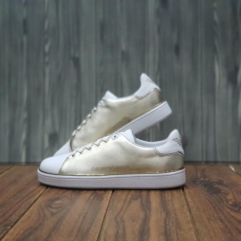 Emporio Armani Laminated Nappa Leather Sneakers