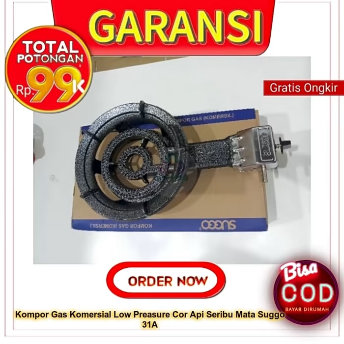 Kompor Gas Komersial Low Preasure Cor Api Seribu Mata SUGGO 31A