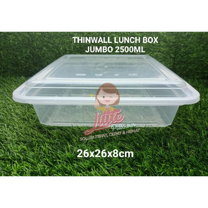 LUNCH BOX JUMBO 2500ML - THINWALL JUMBO 2500ML - Kotak Makan Plastik Besar