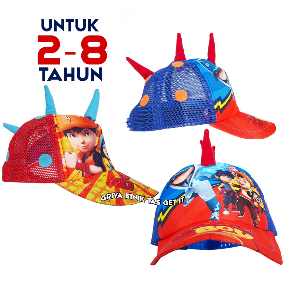 Topi Boboiboy Anak Halilintar - Topi Anak Laki Laki - Topi Boboboy - Topi Anak Cowok - Topi boboboy