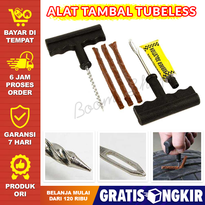 Alat Tambal Ban Tubles Tambalan Ban OTOHEROES Peralatan Tambal Ban Mobil Sepeda Motor Tubeless