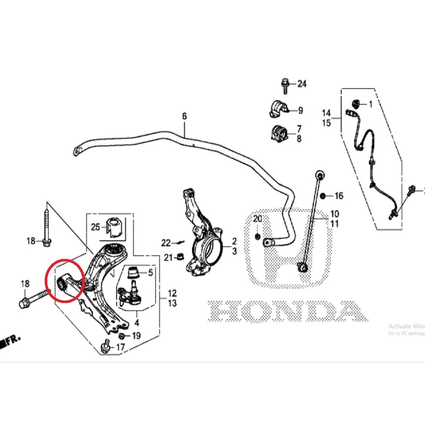 bushing bush bosh bos karet lower arm sayap depan kecil honda hrv jazz gk5 city gm6 2015 2016 2017 2018 2019 2020 2021