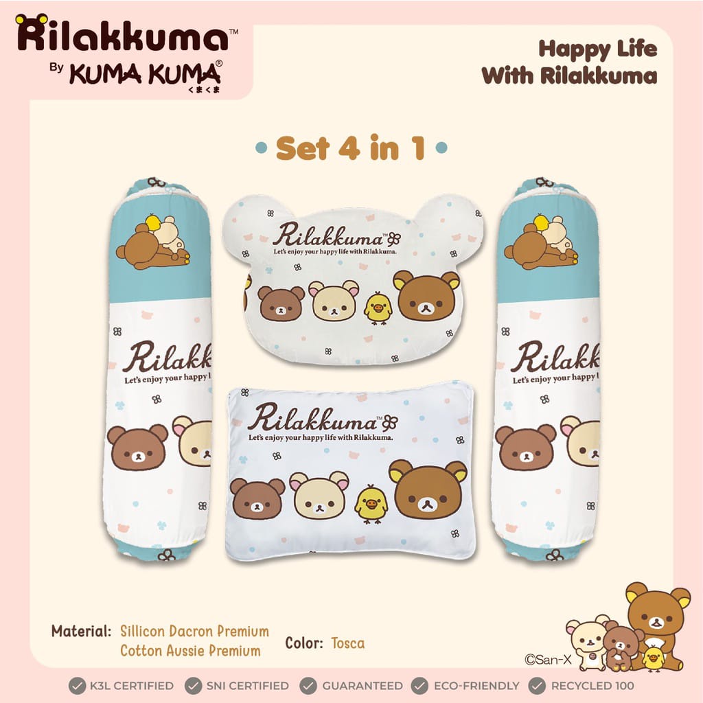 KUMA KUMA - BANTAL BAYI SET 4 IN 1 (NEW MOTIFF !!!!)