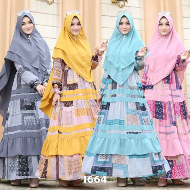 GAMIS SYARI SET BAHAN CERUTI BABYDOLL