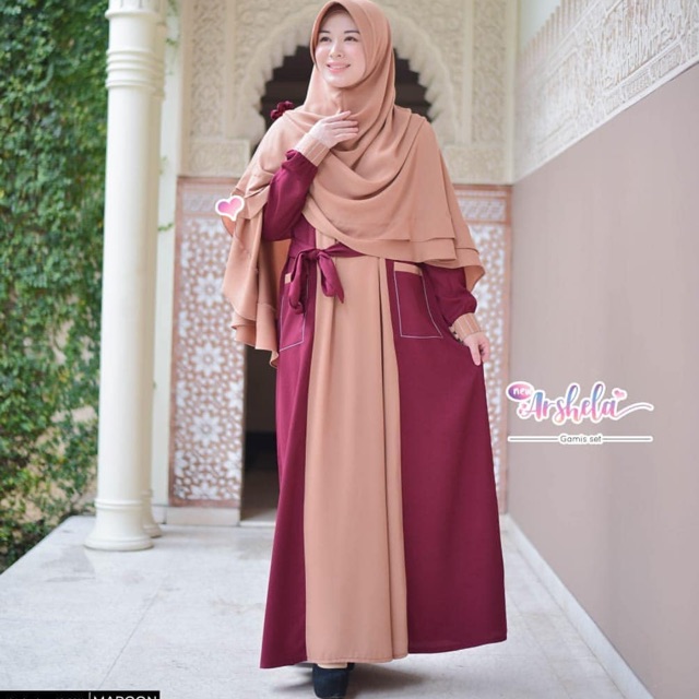 Set New Arshela by Gerai Saffa/Gerai Cinta gamis syari busui