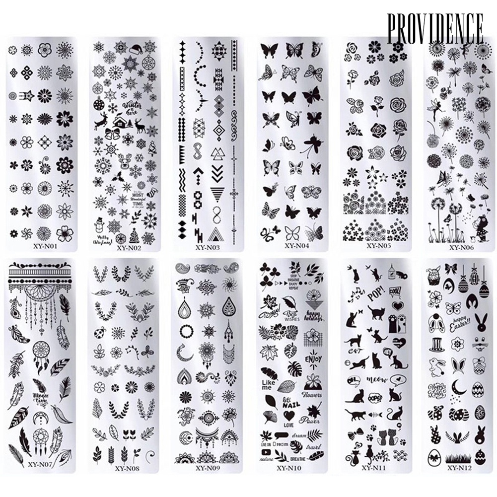 Providence 3Pcs Nail Art Template Plate Scraper Dual Head Smudge Drawing Printing Pen Set