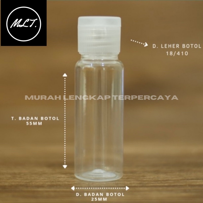 BOTOL FLIPTOP 20ML / BOTOL 20 ML FLIPTOP / BOTOL FLIP TOP 20 ML NATURAL