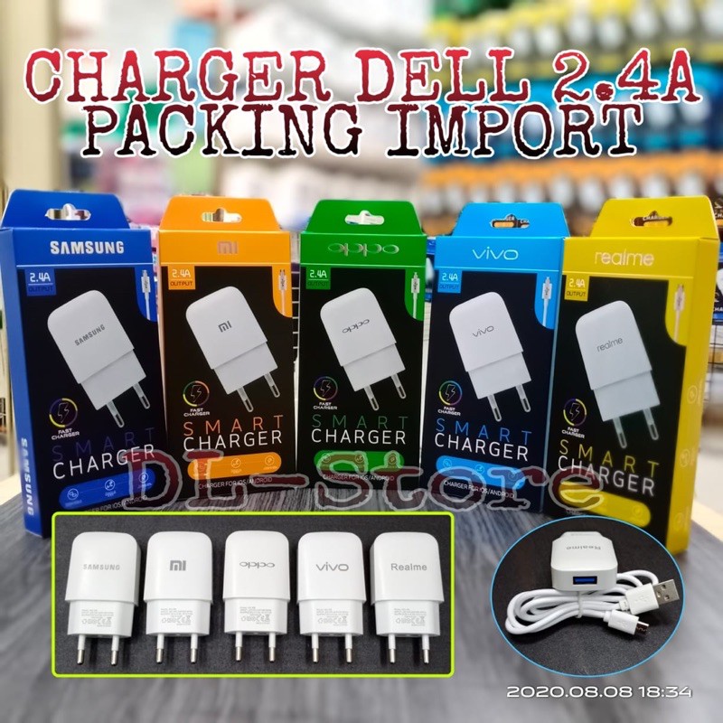 CHARGER DELL 2.4A SINGLE PORT TC DELL REAL 1.5A BRANDED IMPORT CAS MURAH BAGUS