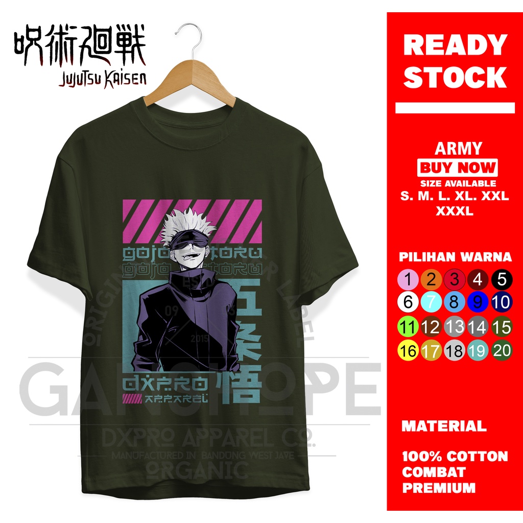 T-SHIRT KAOS GOJO SATORU JUJUTSU KAISEN GOJOU SENSEI ANIME MANGA