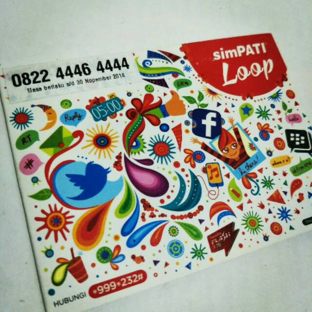 NOMOR CANTIK SIMPATI 4444 KWARTED HEXA