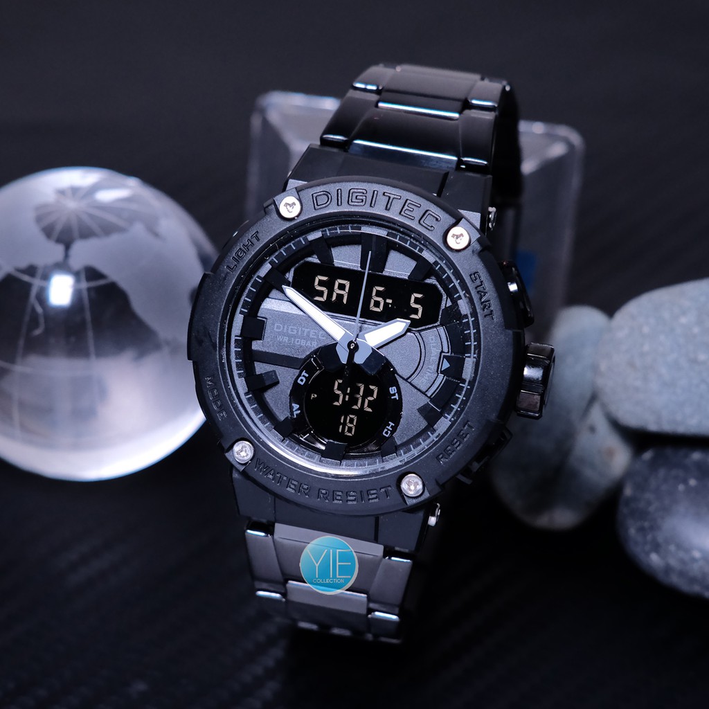 Digitec Jam Tangan Rantai Pria Sport Army DA 3111 T Anti Air Original Hitam