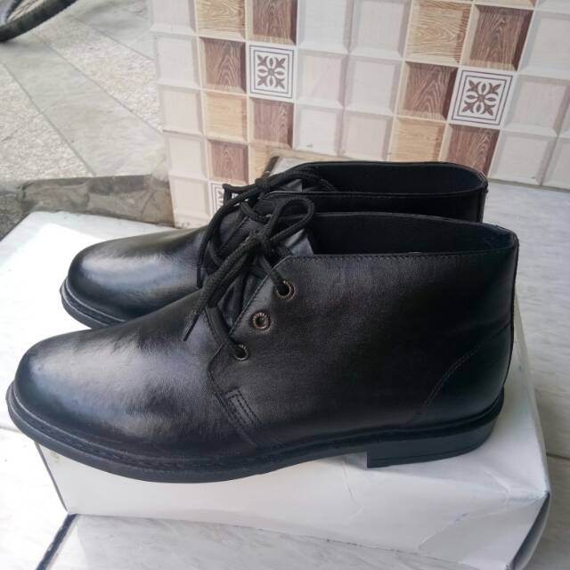 Sepatu pdh kulit boot kulit pdl fantopel vantofel kulit asli nyaman dipakai sol anti licin