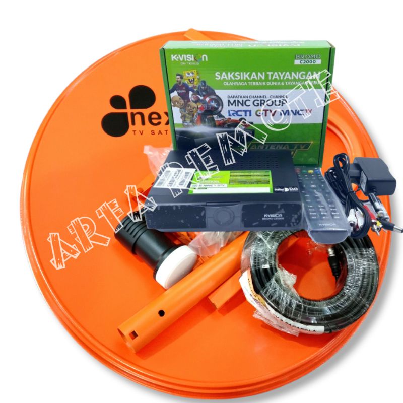 Parabola Mini KVision Odu 45 Paket Lengkap Receiver K Vision C2000