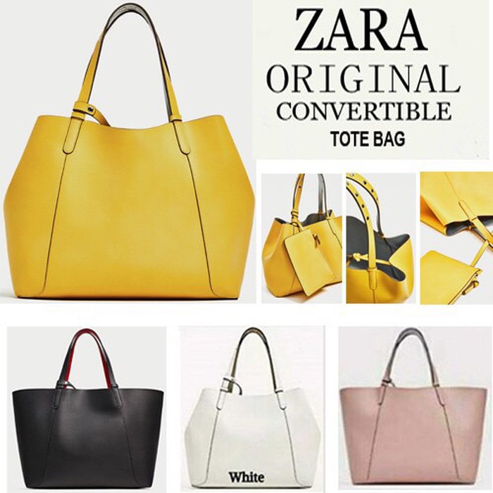 TAS ZARA REVERSIBLE ORIGINAL 100% TOTE BAG TAS WANITA BRANDED GT - BLACK