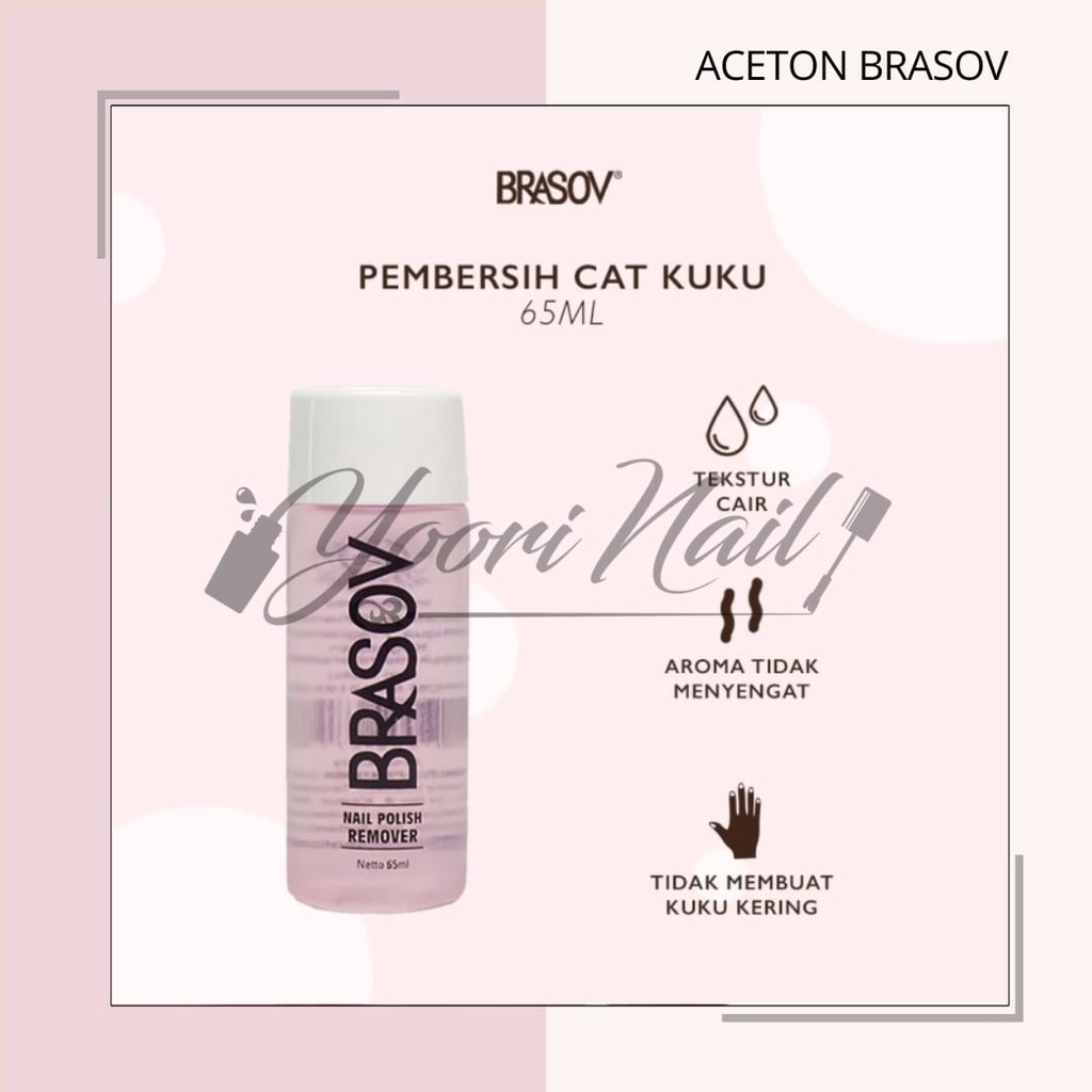 Aseton Brasov pembersih kutek original BPOM halal cat kuku 65ml nail polish remover kutek ada bpom