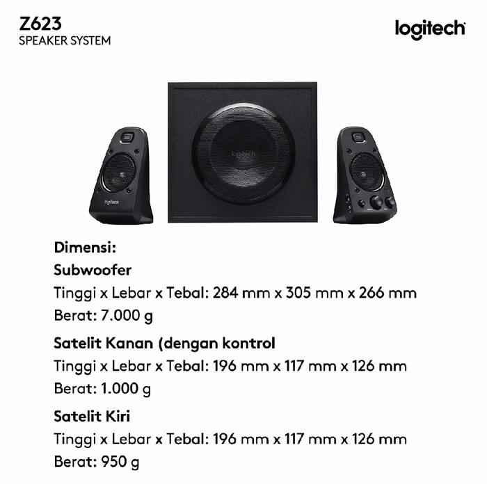 Logitech Z623 Speaker System With Subwoofer