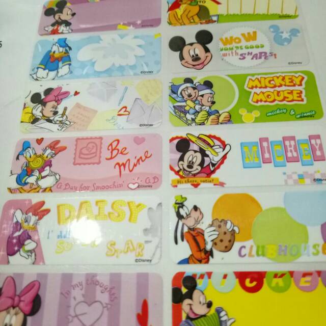 

Mickey and Family Label nama waterproof
