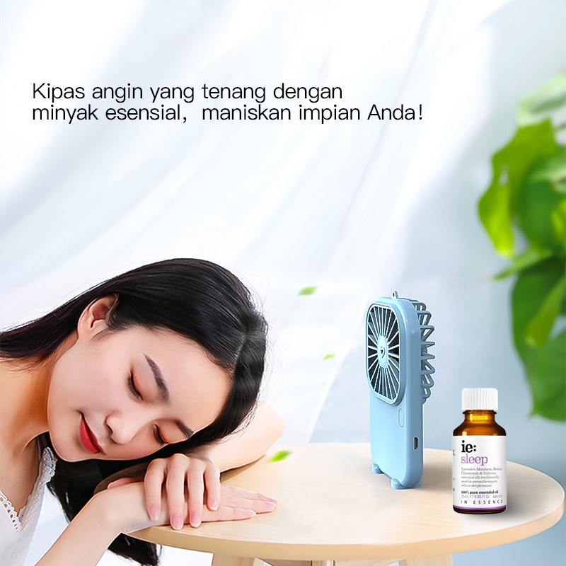 Kipas Aromaterapi OMFU Spray Kipas Angin Murah Omfu Portable Air Diffuser Aromatherapy 2in1