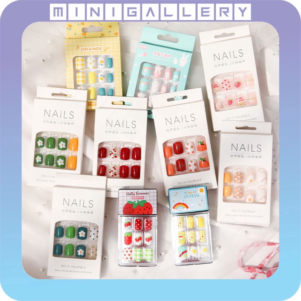 Kuku Palsu Dan Lem Fake Nail Art 3d Kuku Palsu Tahan Air 24 Pcs Kotak Free Lem 156 2