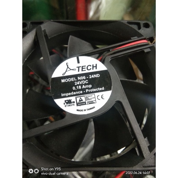 FAN DC 24V 8CM merek ATECH kipas dc 24vol made in taiwan