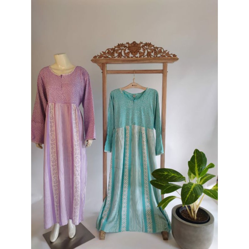 batik HUZA - gamis big size - long dress jumbo - wiru oral resi
