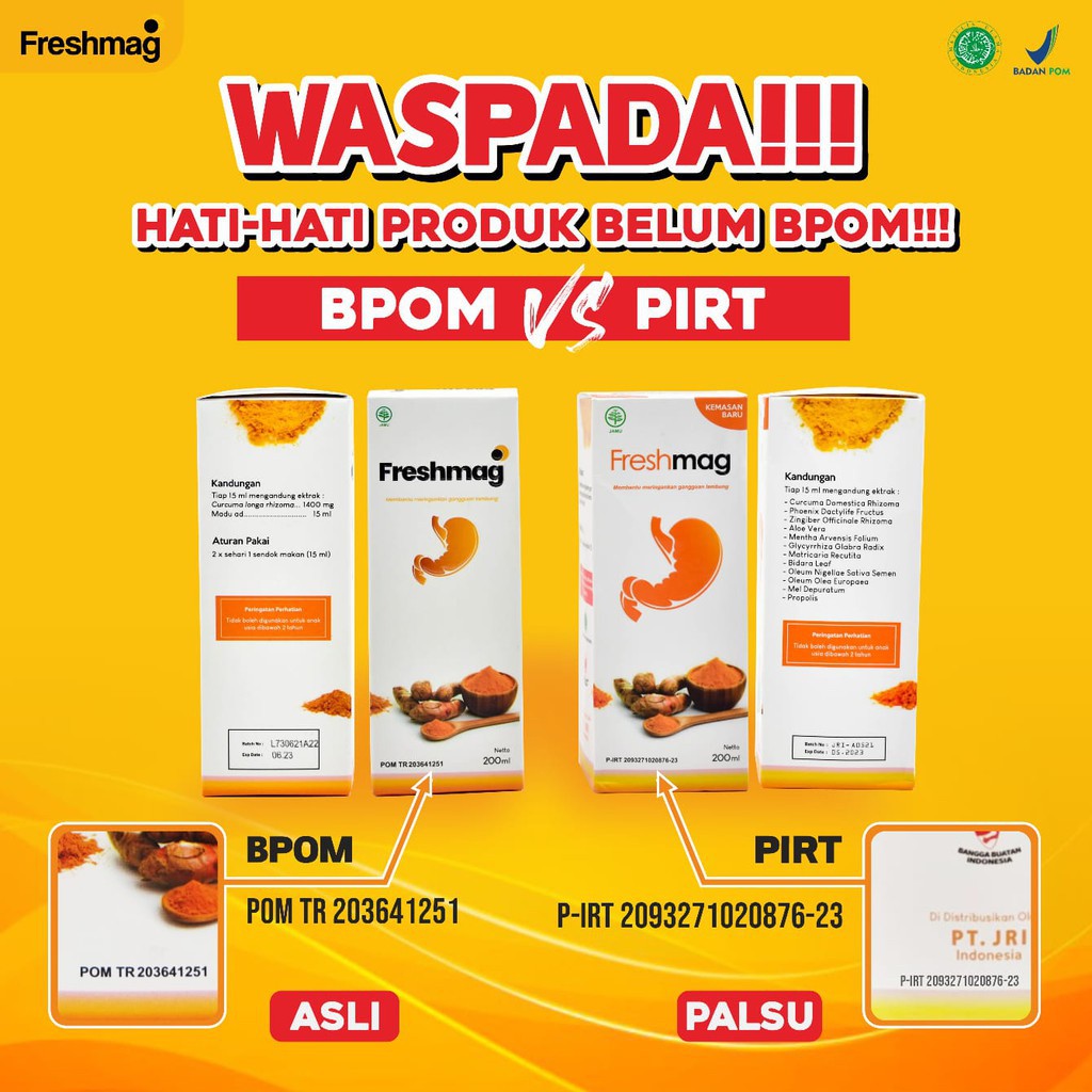 Freshmag Original Madu Solusi Atasi Maag Gerd Asam dan infeksi Radang lambung KRONIS 200ml - BPOM-2