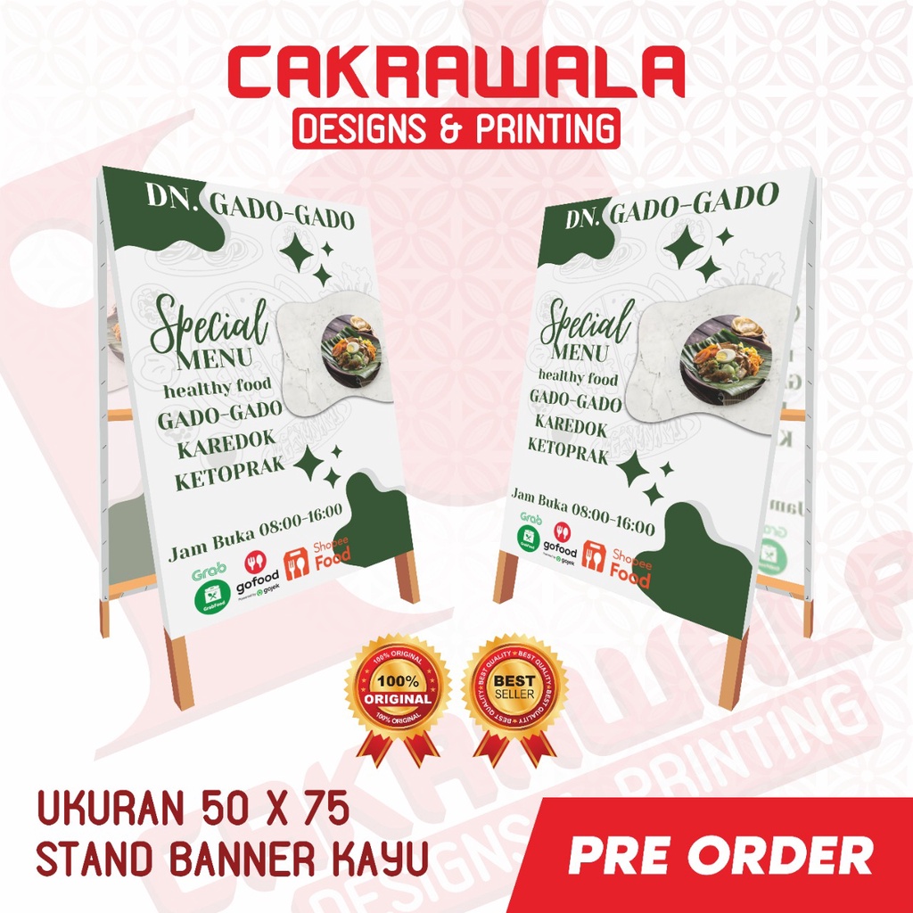 Jual STAND BANNER KAYU UKURAN 50 X 75 - STAND BANNER KAYU PINGGIR JALAN