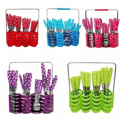 SENDOK SET POLKADOT/SENDOK MAKAN 24PCS