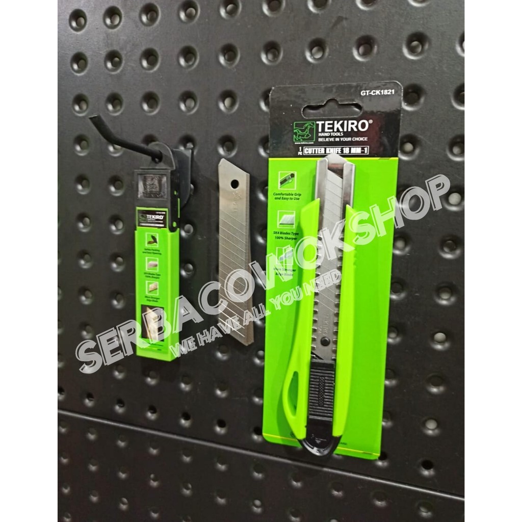 Tekiro Paket Cutter Knife 18 mm-1 + 1 Pak Isi Cutter Tekiro 10 Blade Termurah Berkualitas