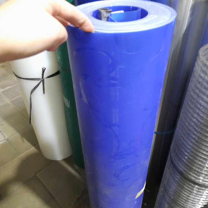 fiber plastik plat penutup pagar lebar tinggi 1meter daun biru