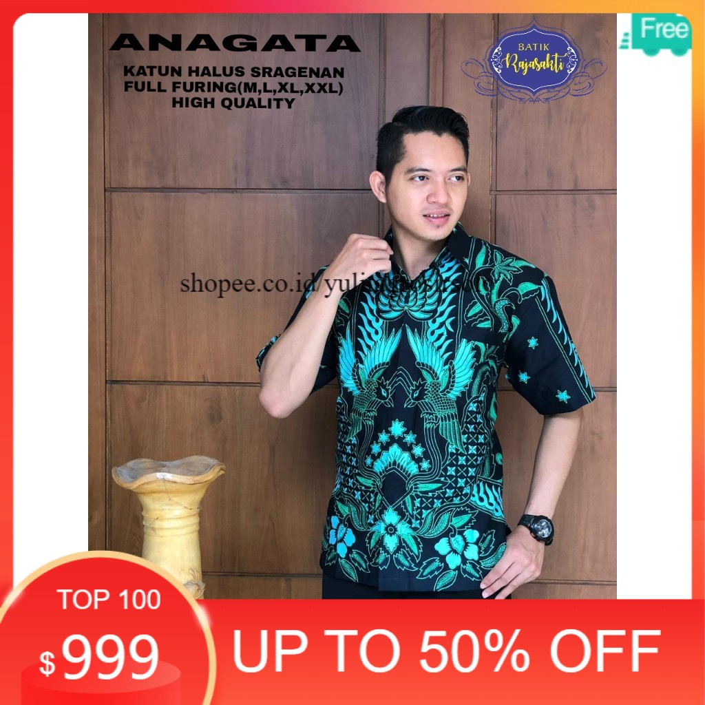 Kemeja Batik Cowok Lengan Pendek Jumbo Pria Big Size Premium Furing S M L XL XXL XXXL Slim Fit 7