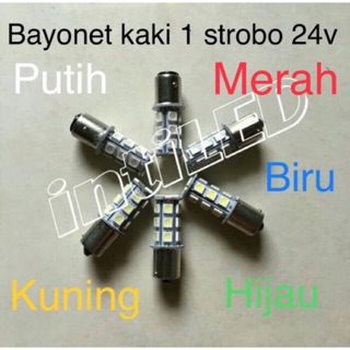 24VOLT -  LAMPU BEMPER BUMPER BAYONET KAKI 1 STROBO BIS/TRUK