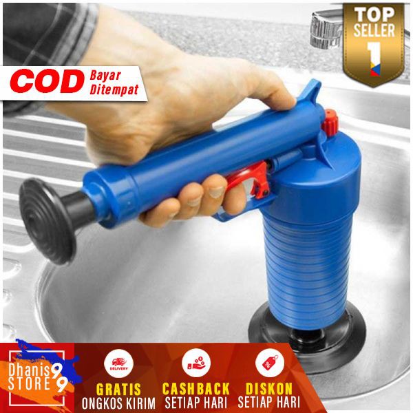 Pompa Sedot Saluran WC Westafel Ledeng High Pressure Air Drain Plunger Murah Penyedot Wastafel