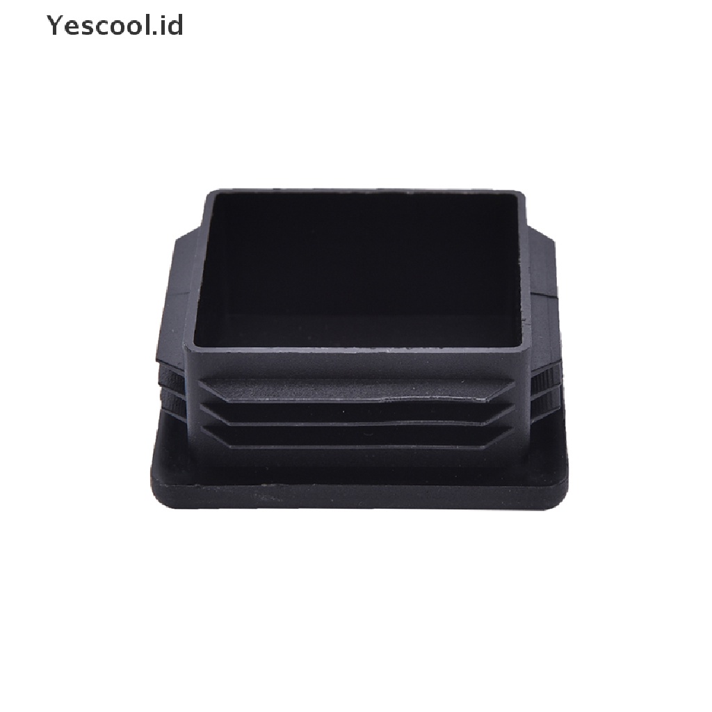 【Yescool】 10Pcs Plastic Black Blanking End Caps Square Inserts For Tube Pipe Box Section .