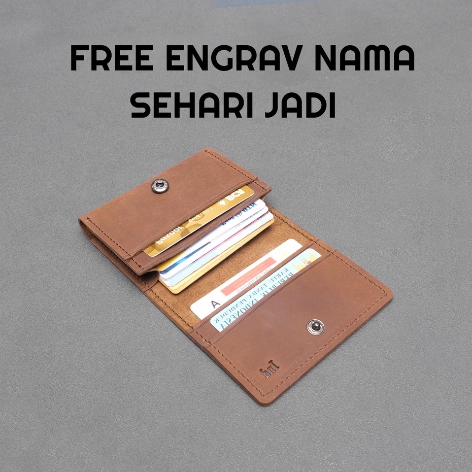 Dompet Kartu Kulit Asli Pria Wanita Card Holder pria Bahan Kulit