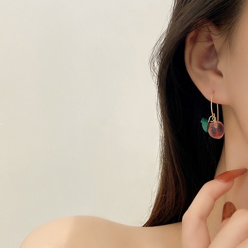 Anting Bulat Bahan Resin Gaya Korea Untuk Wanita