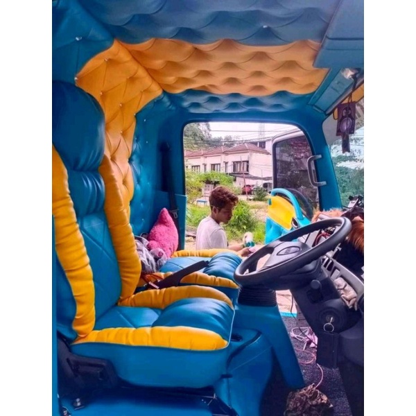 cover jok pull set/ruangan buat,truk,center,Rajasa,Dyna,Dutro,elf(macan,giga).,