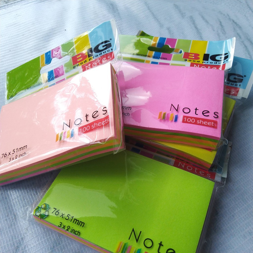 Sticky Note Polos Kertas Pembatas Kertas Memo Sedang Warna Warni Murah 76 x 51 mm-1