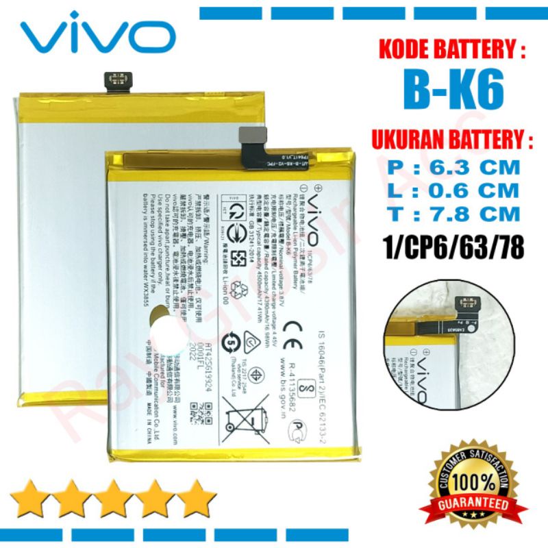 Baterai Original Vivo V17 F1302 BK6 B-K6