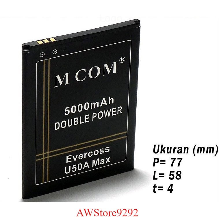 Mcom Battery Batre Baterai Double Power Mcom Evercoss Cross U50A Max