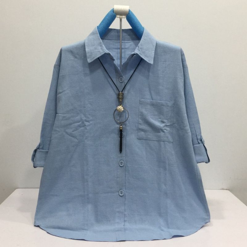 KEMEJA POLOS WANITA KATUN LINEN