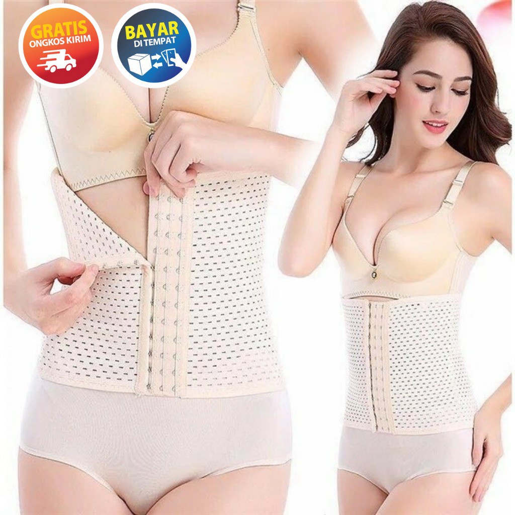 Stagen Korset Pengecil Perut Buncit Melahirkan Pelangsing Slimming Korset Pengait 25 cm