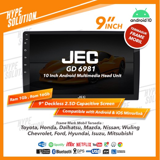 JEC GD6981 Headunit android 9 inchi CIVIC 2012