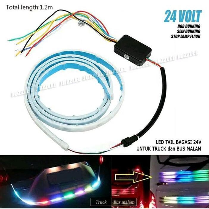 Led Tail Strip bagasi RGB Sein Rem flipflop 120cm 24V Truck Bus M